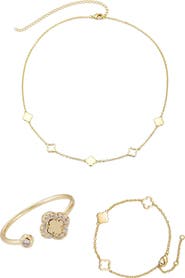 Adornia 3-Piece Mixed Clover Jewelry Set