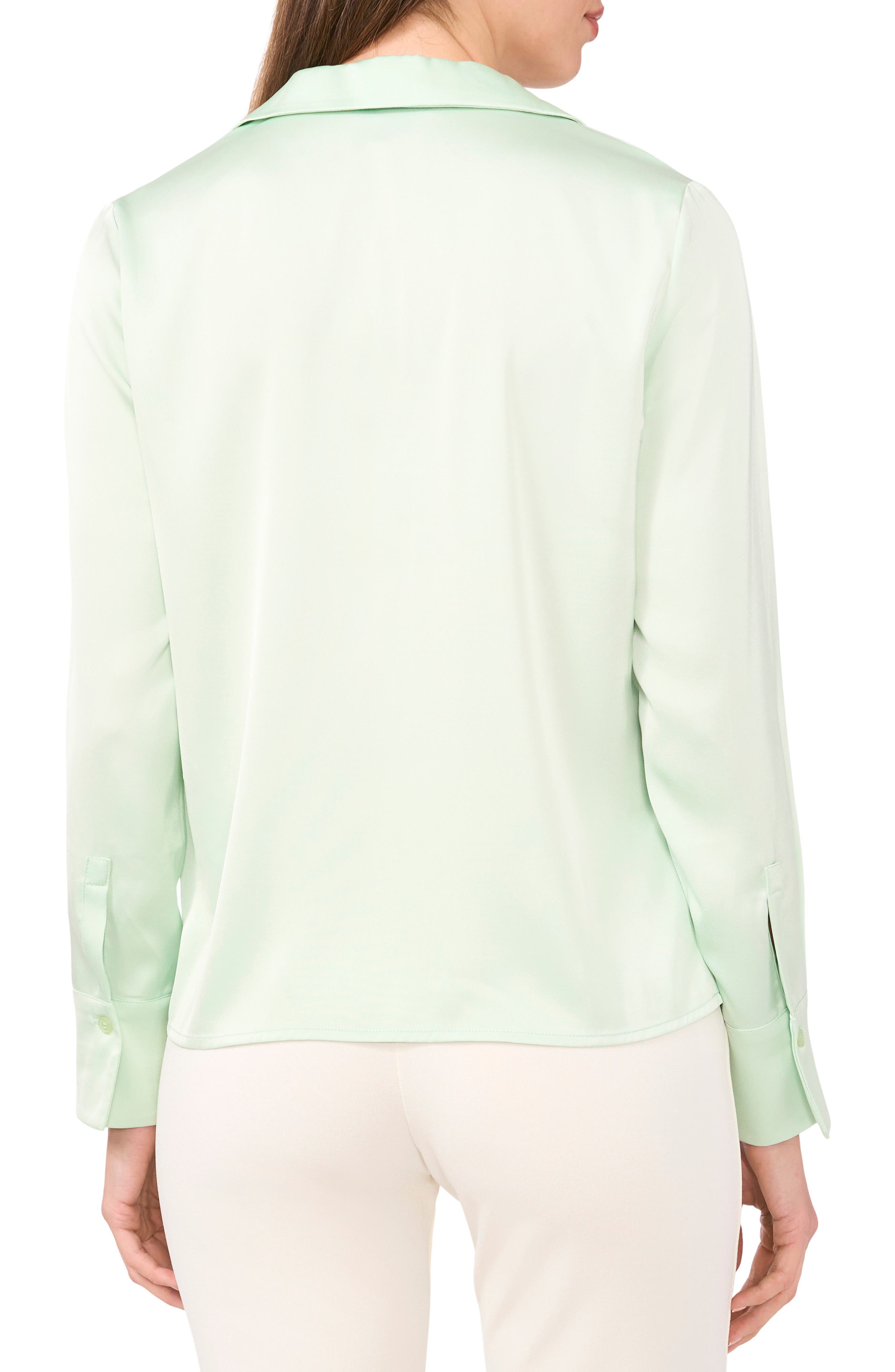 Satin Johnny Collar Popover Top - image 2