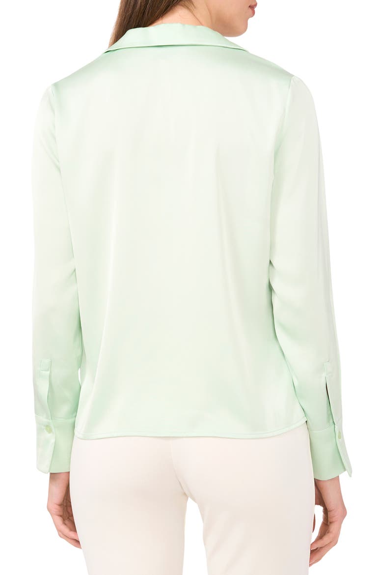 Satin Johnny Collar Popover Top, Alternate, color, MINT CREME