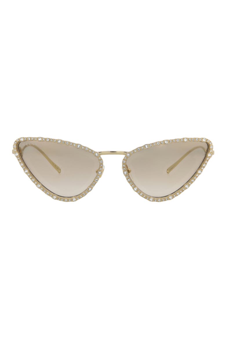 Crystal Cat Eye Sunglasses, Main, color, GOLD GOLD BROWN