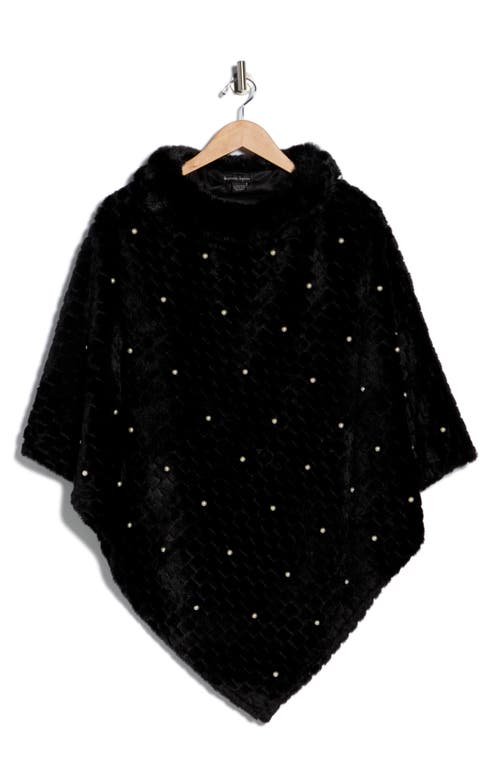 Nanette Lepore Elegant Faux Pearl Ruana In Black