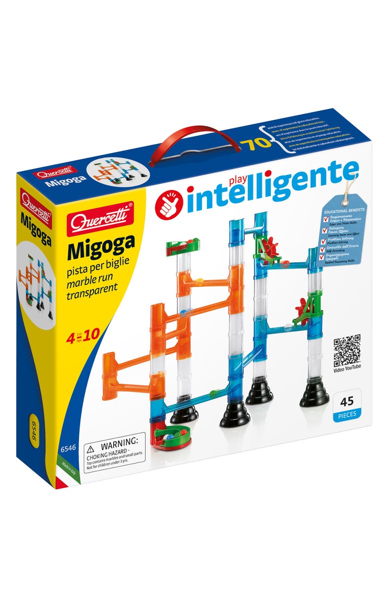 Quercetti Migoga Run Transparent 45 Piece Marble Run, Main, color, Multicolored
