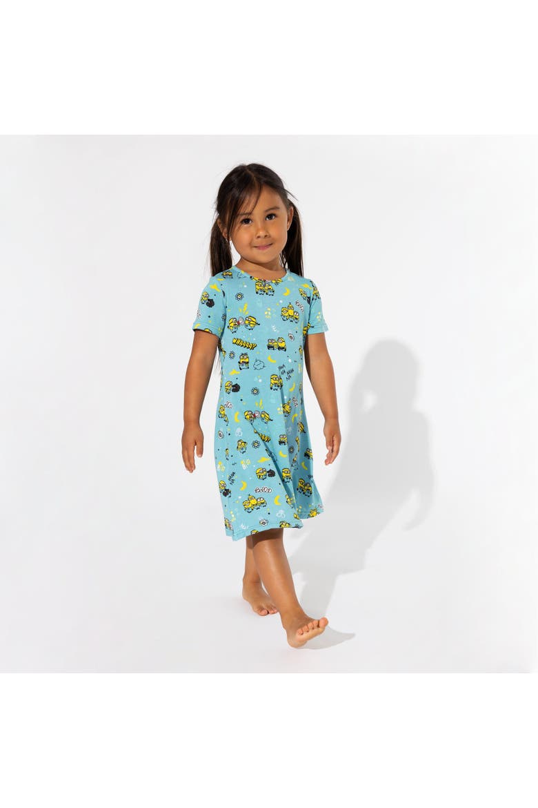 Kids' Minions Bello Banana Short Sleeve Dress, Alternate, color, Minions Bello Banana