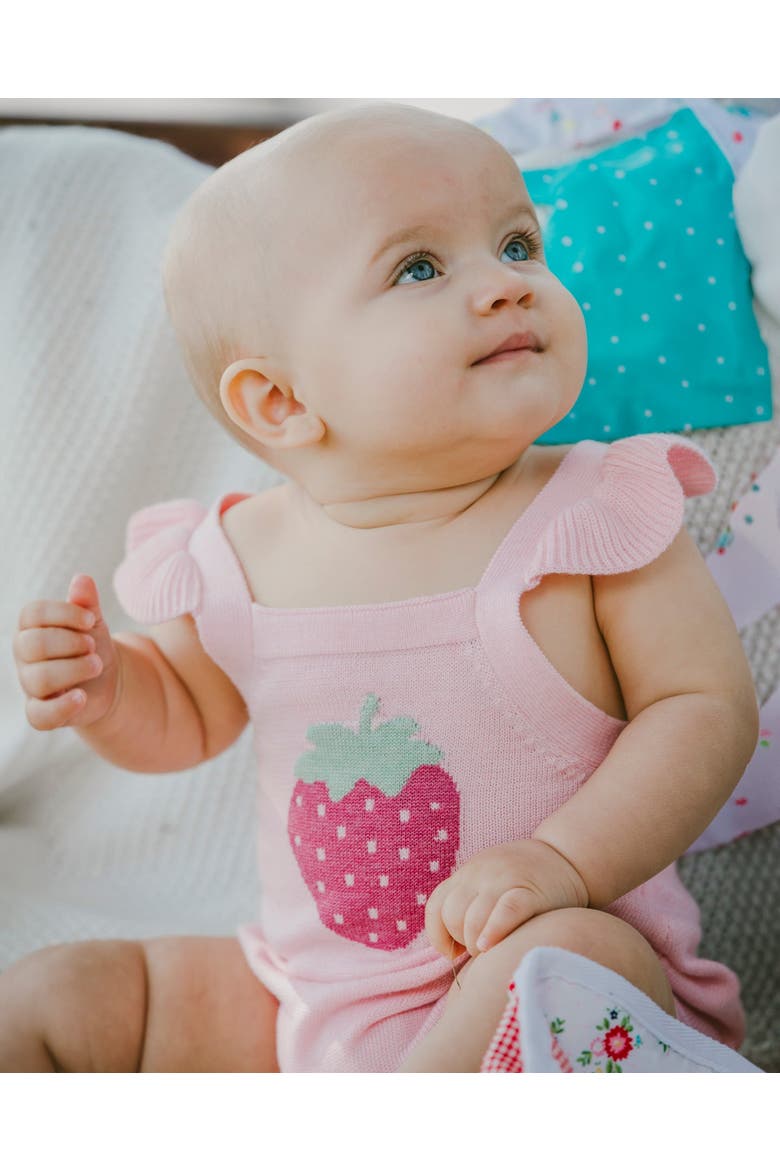 Knit Strawberry Romper, Alternate, color, Light Pink