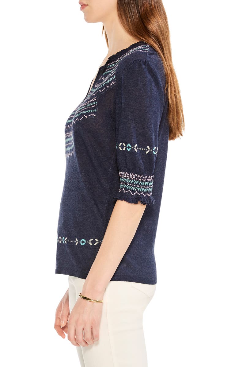 NIC+ZOE Fair Isle Puff Sleeve Sweater, Alternate, color,