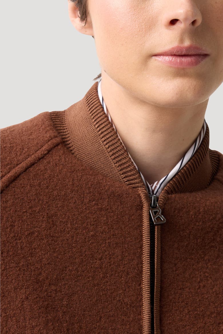 Editha Wool Blouson, Alternate, color, Brown