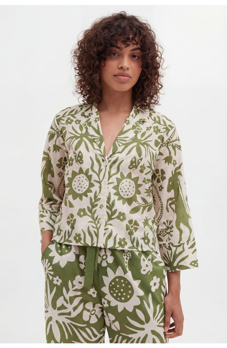 Desmond & Dempsey Boxy Shirt & Wide Leg Set, Alternate, color, 