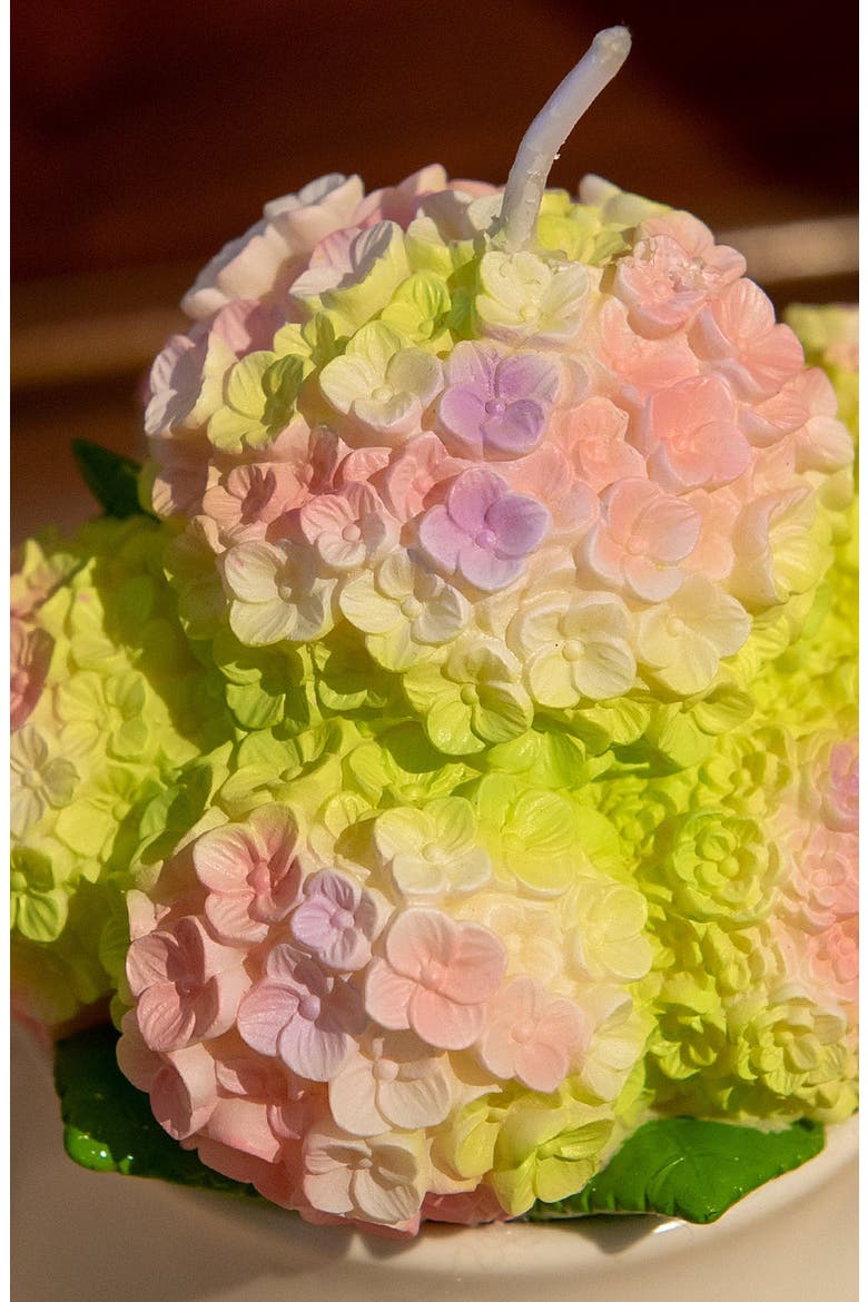 Hydrangea  Flower Candle, Alternate, color, Green