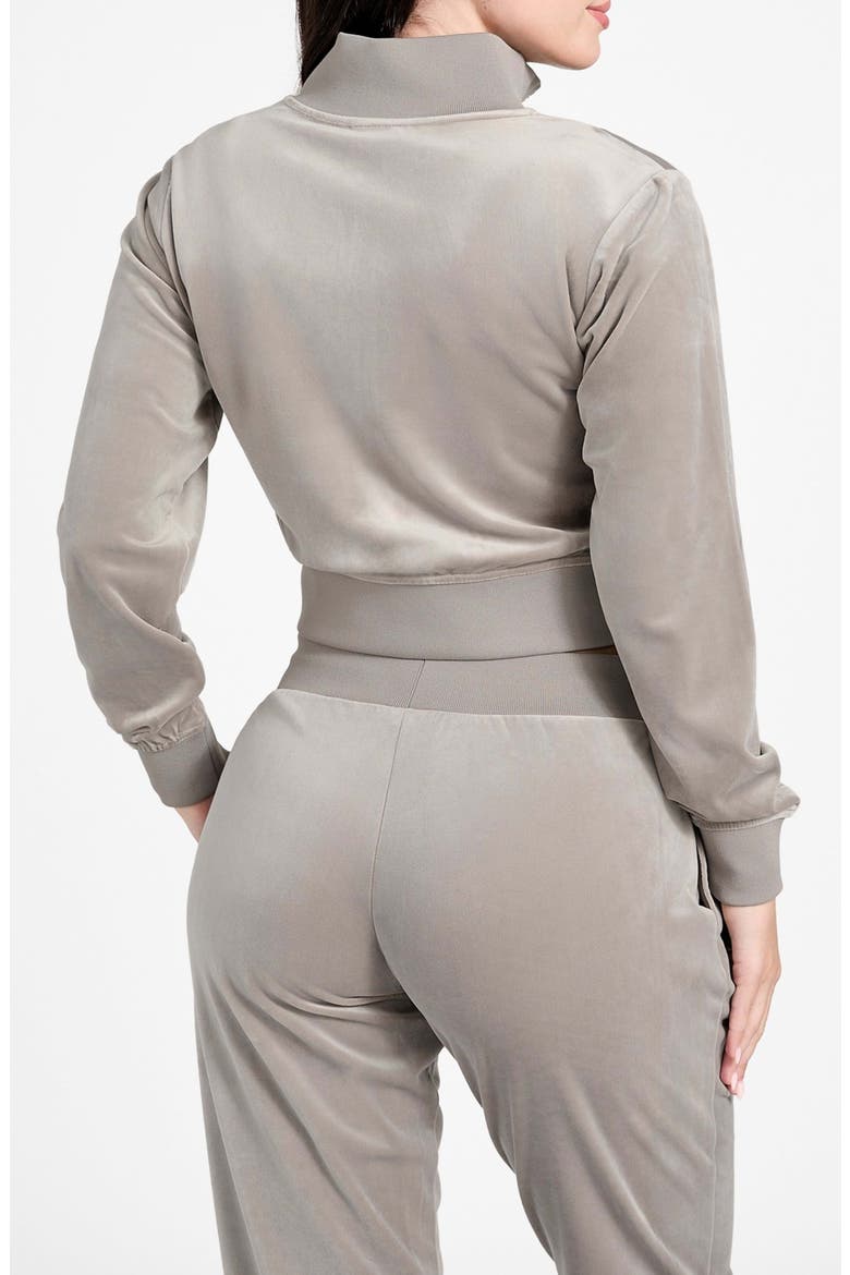 Couture Velour Zip-Up Sweatshirt, Alternate, color, GREY
