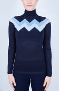 L'ETOILE SPORT CHEVRON MOCK NECK SWEATER