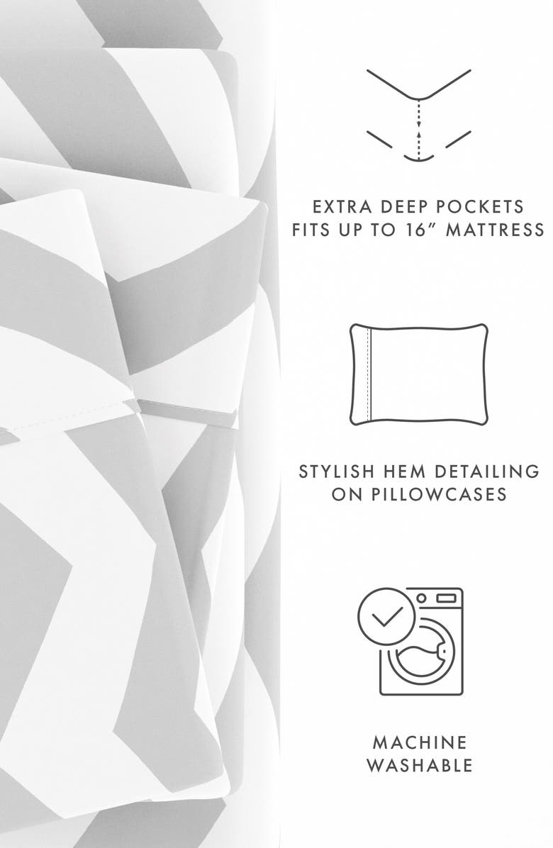 HOMESPUN Premium Ultra Soft Arrow 4-Piece Sheets Set, Alternate, color, Gray