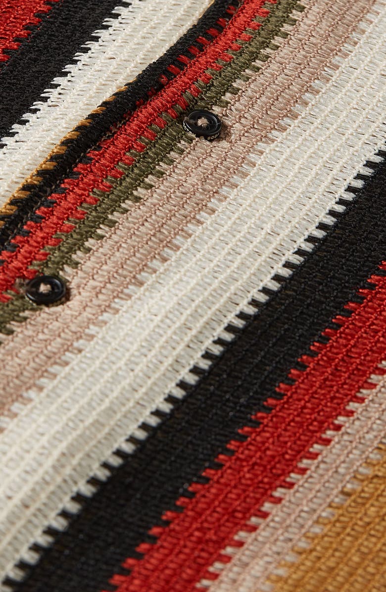 Scotch & Soda Kids' Stripe Knit Button-Up Shirt, Alternate, color, Multi Color Stripe