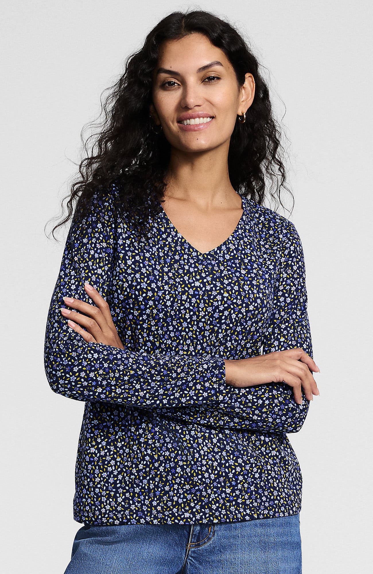 Clear Blue/Navy Ditsy Floral