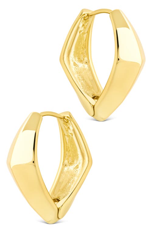 Sterling Forever Araminta Geometric Hoop Earrings In Gold