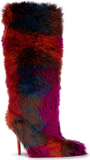 Upsetter Pointed Toe Faux Fur Knee High Boot