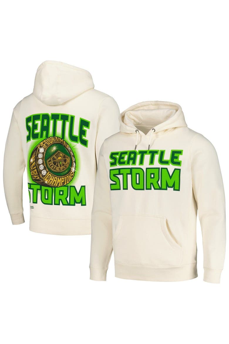 Unisex Playa Society Oatmeal Seattle Storm Pullover Hoodie, Main, color, Oatmeal