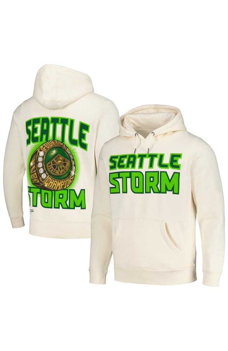 Playa Society Unisex Playa Society Oatmeal Seattle Storm Pullover Hoodie, Main, color, 