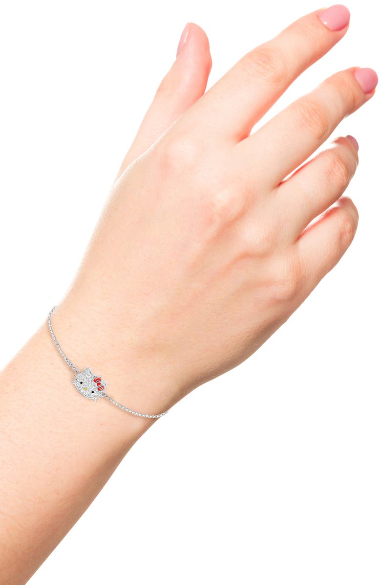 Jacmel Hello Kitty<sup>®</sup> Pavé Cubic Zirconia & Enamel Bracelet & Stud Earrings Set, Alternate, color, 