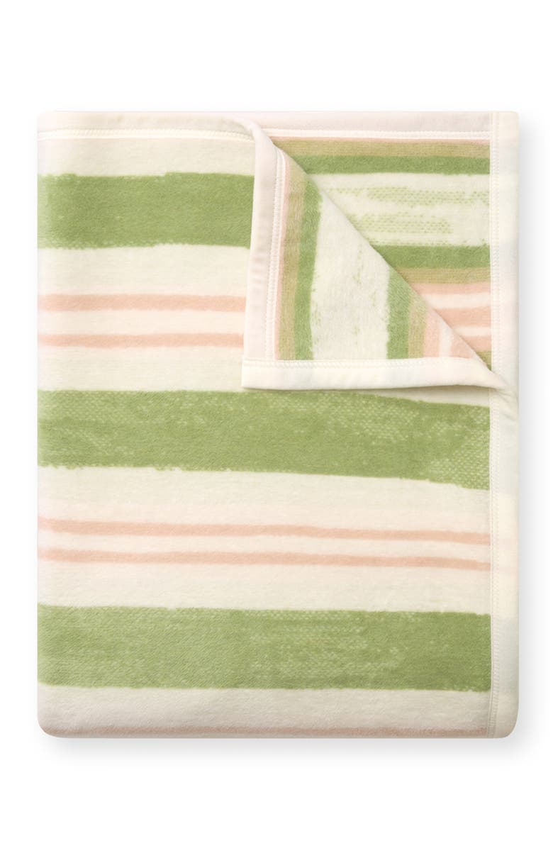 ChappyWrap Watercolor Stripe Throw Blanket, Main, color, Green