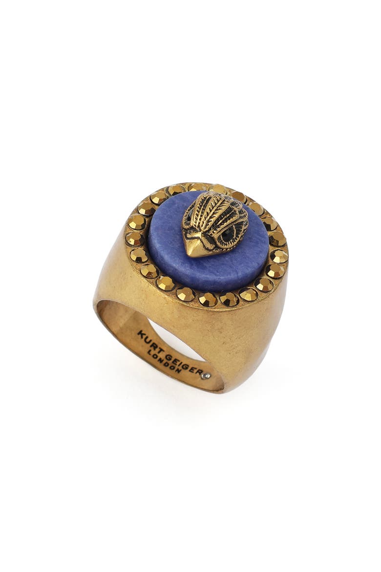 Eagle Signet Ring, Main, color, BLUE