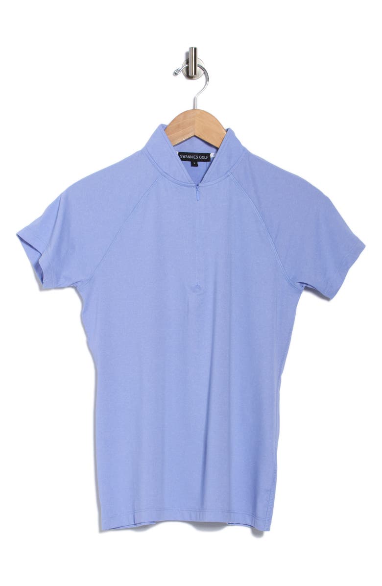 Swannies Quinn Half Zip Knit Polo, Alternate, color, Iris Heather