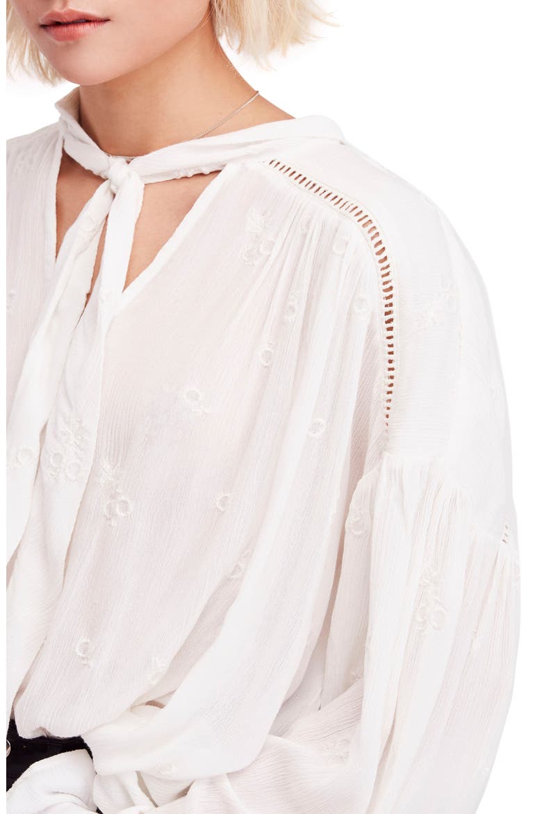 Wishful Moments Tie Neck Top, Alternate, color, IVORY