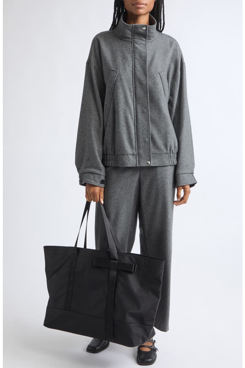 Maman Wide Leg Wool Blend Pants, Alternate, color, GREY