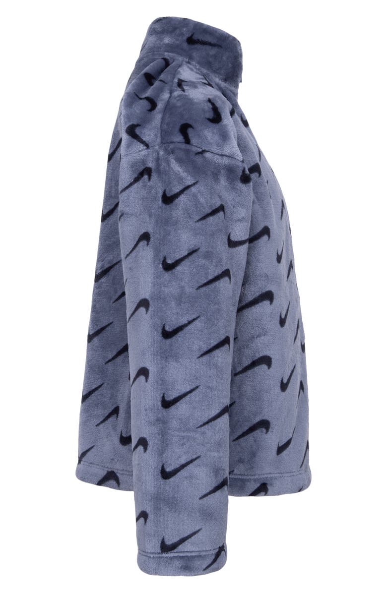 Nike Kids' Swoosh Plush Fleece Jacket, Alternate, color, Smoke Grey