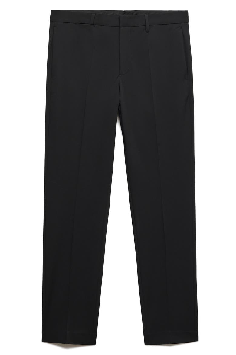 Superslim Fit Flat Front Stretch Dress Pants, Alternate, color, BLACK
