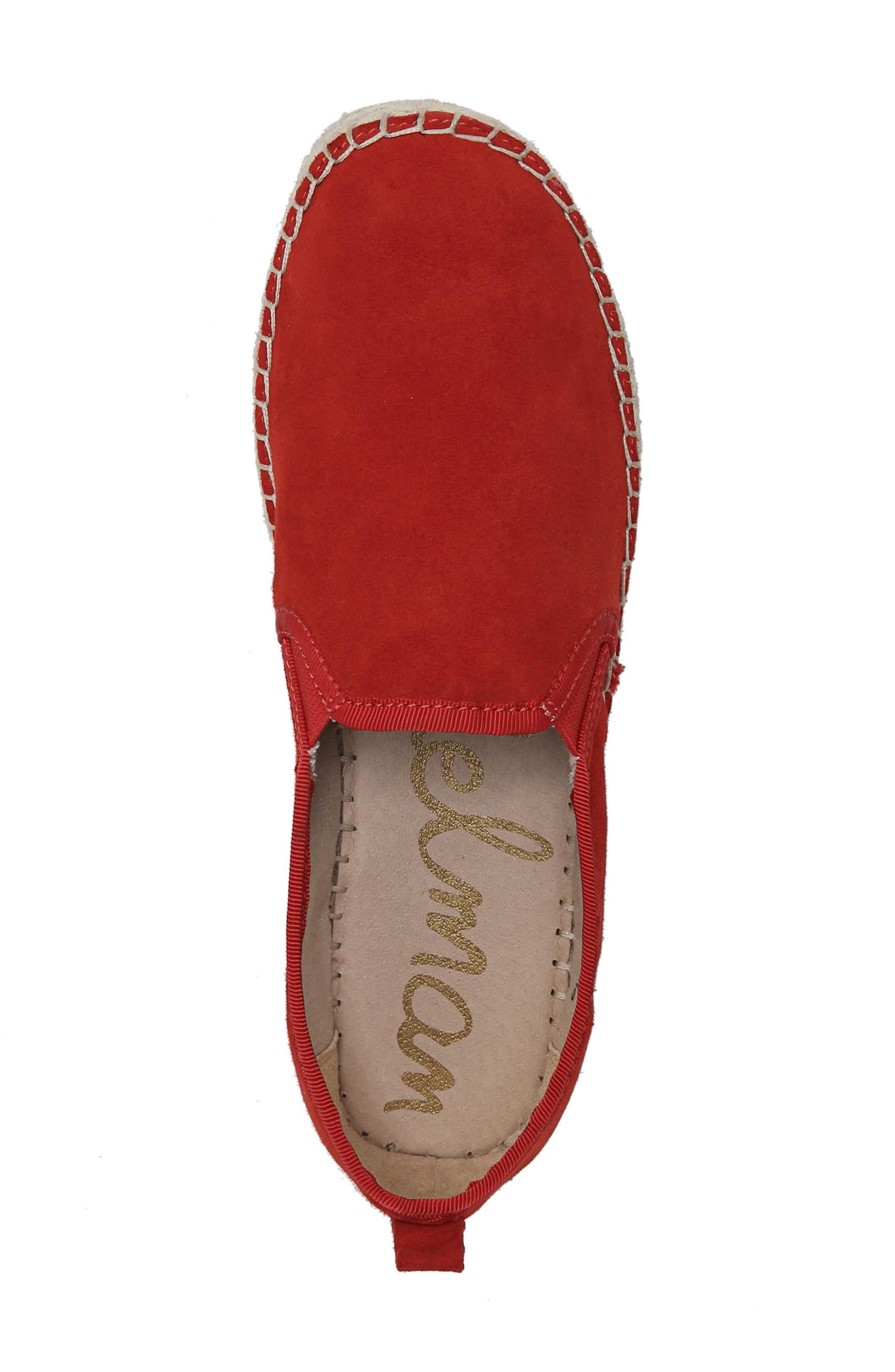 'Carrin' Espadrille Flat, Alternate, color, CANDY RED SUEDE