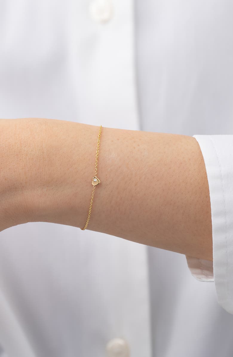 Zoe Lev Tiny Heart Chain Bracelet, Alternate, color, Yellow Gold