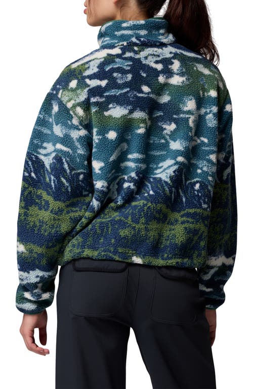 Columbia Helvetia Ii Print Crop Fleece Pullover In Blue