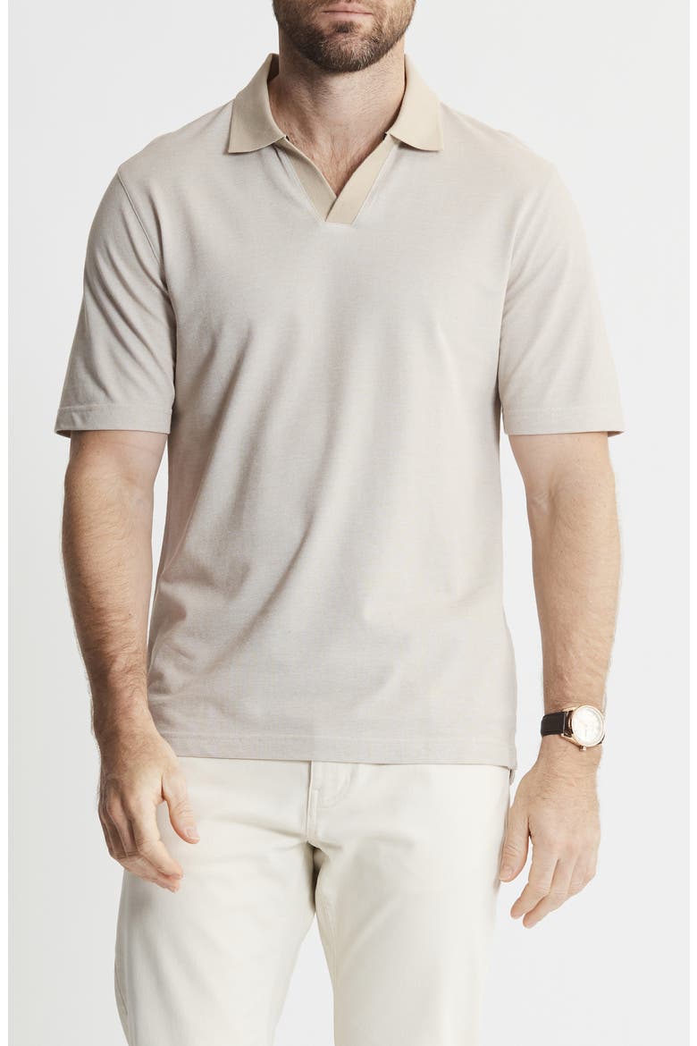 South Hampton Johnny Collar Polo, Main, color, KHAKI
