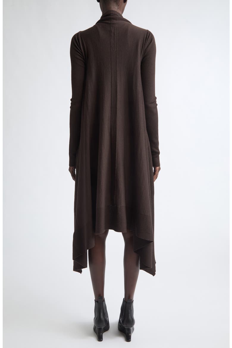 Asymmetric Wool Cardigan, Alternate, color, GREASE