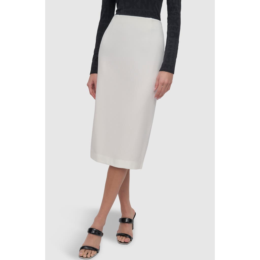 Dkny Pull-on Pencil Skirt In Ivory
