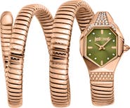 Just Cavalli Snake Wraparound Bracelet Watch, 22mm x 34.5mm