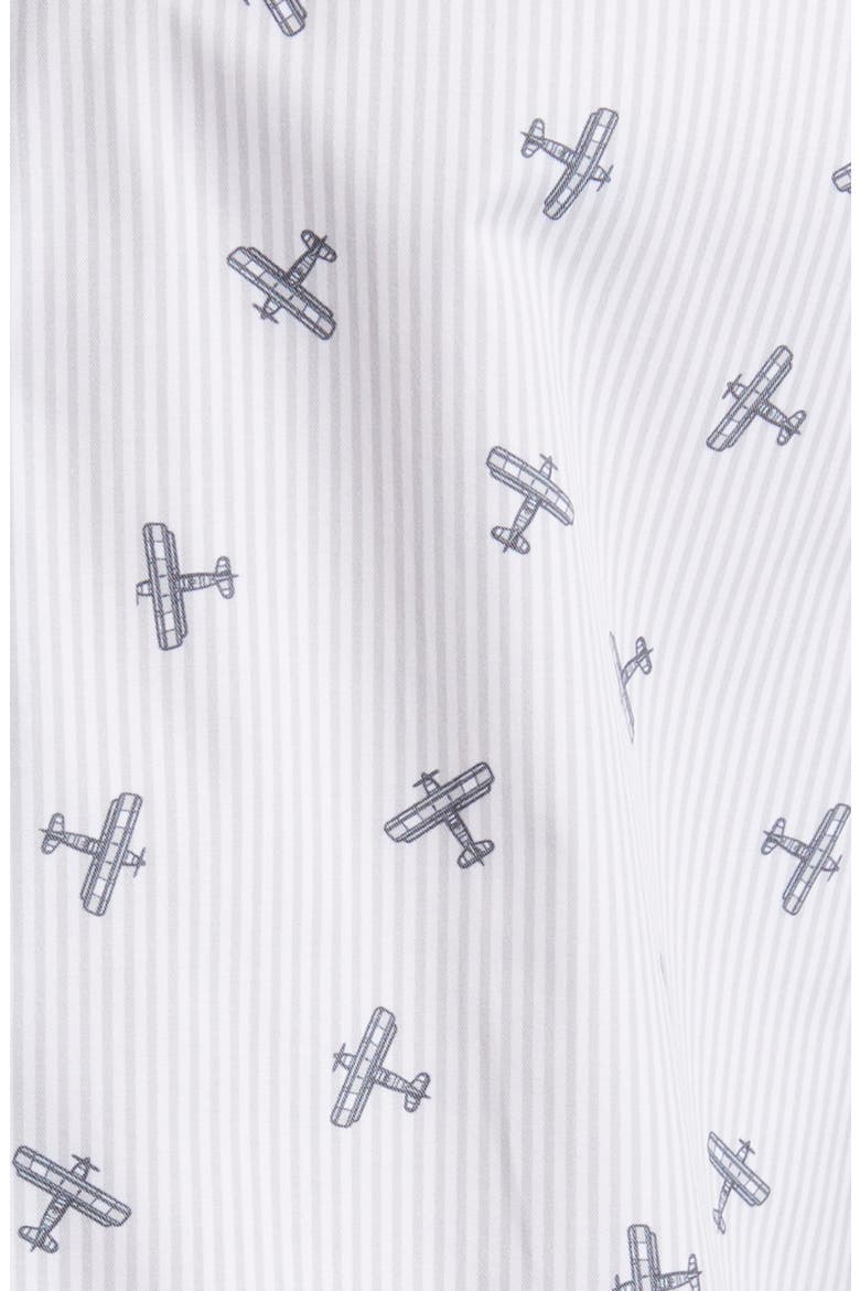 DRY TOUCH® Stripe Plane Print Performance Sateen Button-Up Shirt, Alternate, color, GREY