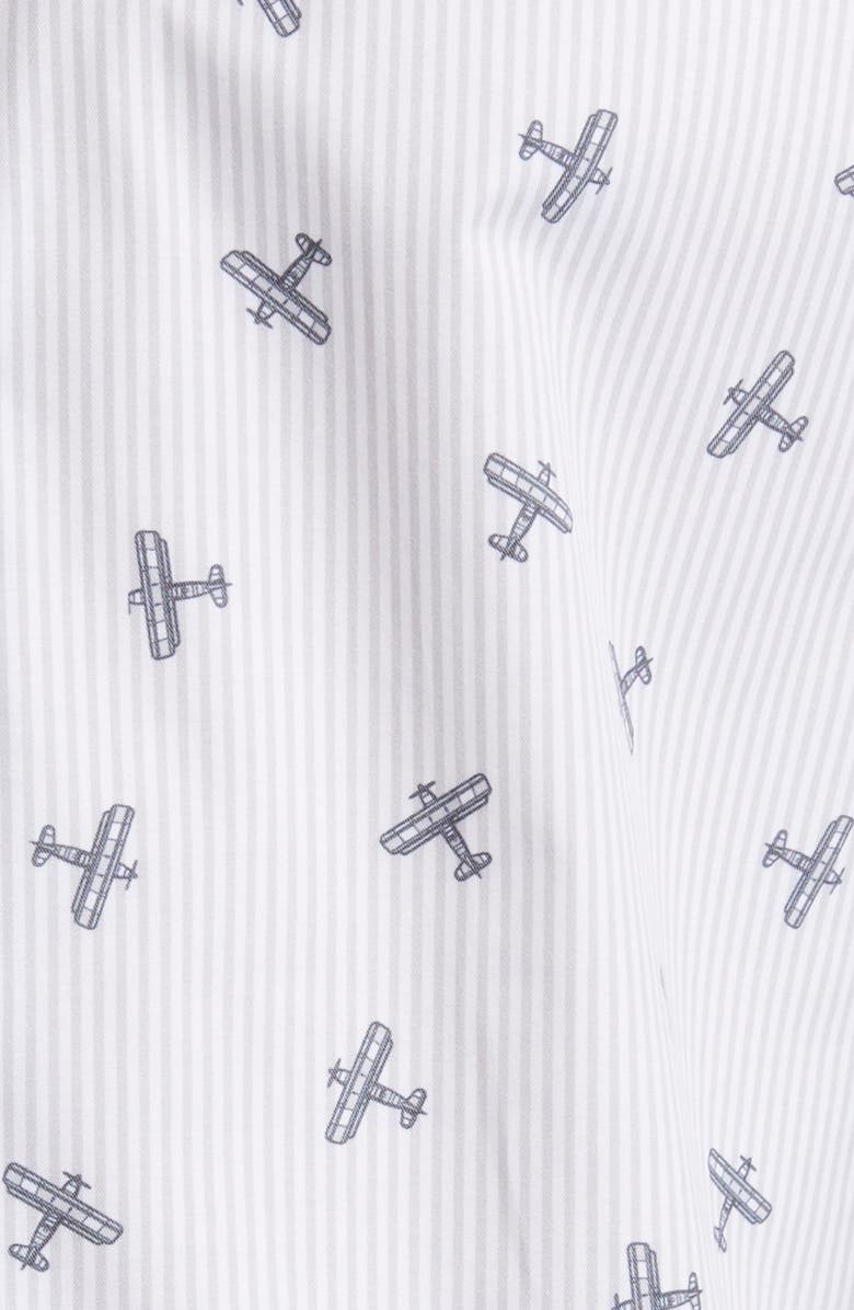 Stone Rose DRY TOUCH<sup>®</sup> Stripe Plane Print Performance Sateen Button-Up Shirt, Alternate, color, Grey