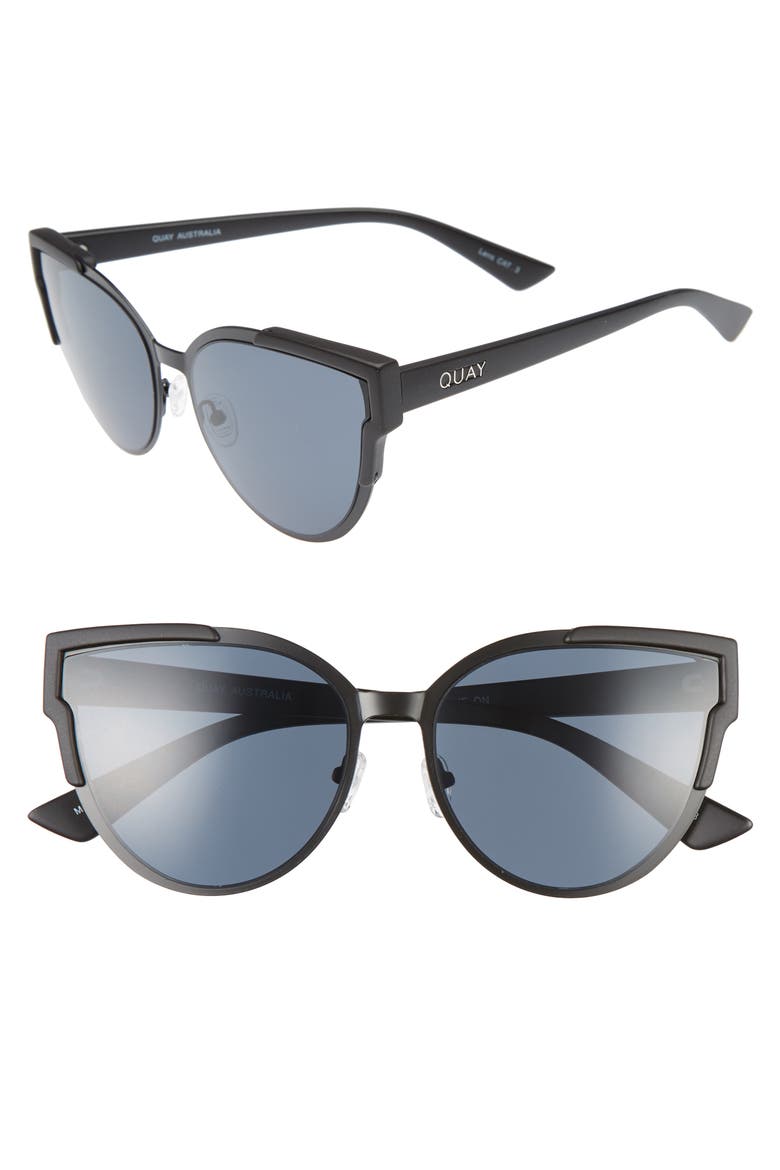 Australia Game On 57mm Cat Eye Sunglasses, Main, color, BLACK/ SMOKE