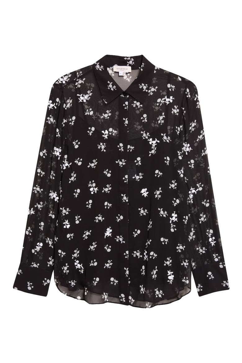 Scottie Embellished Silk Blouse, Alternate, color, BLACK MULTI