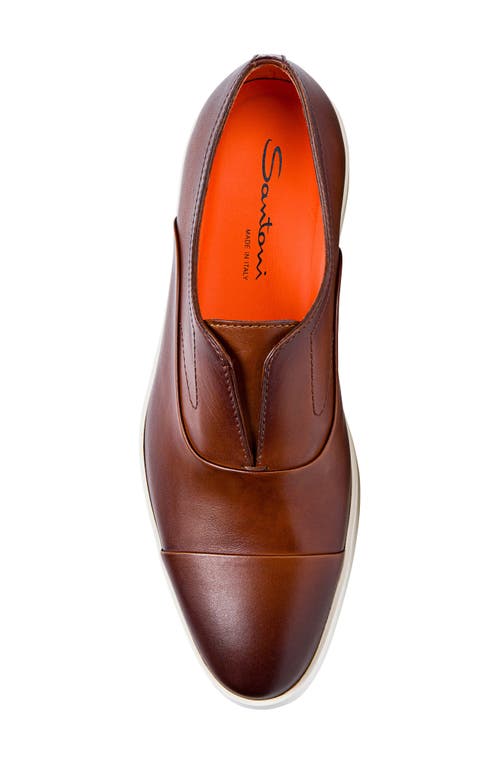 Santoni Money Oxford Sneaker In Brown