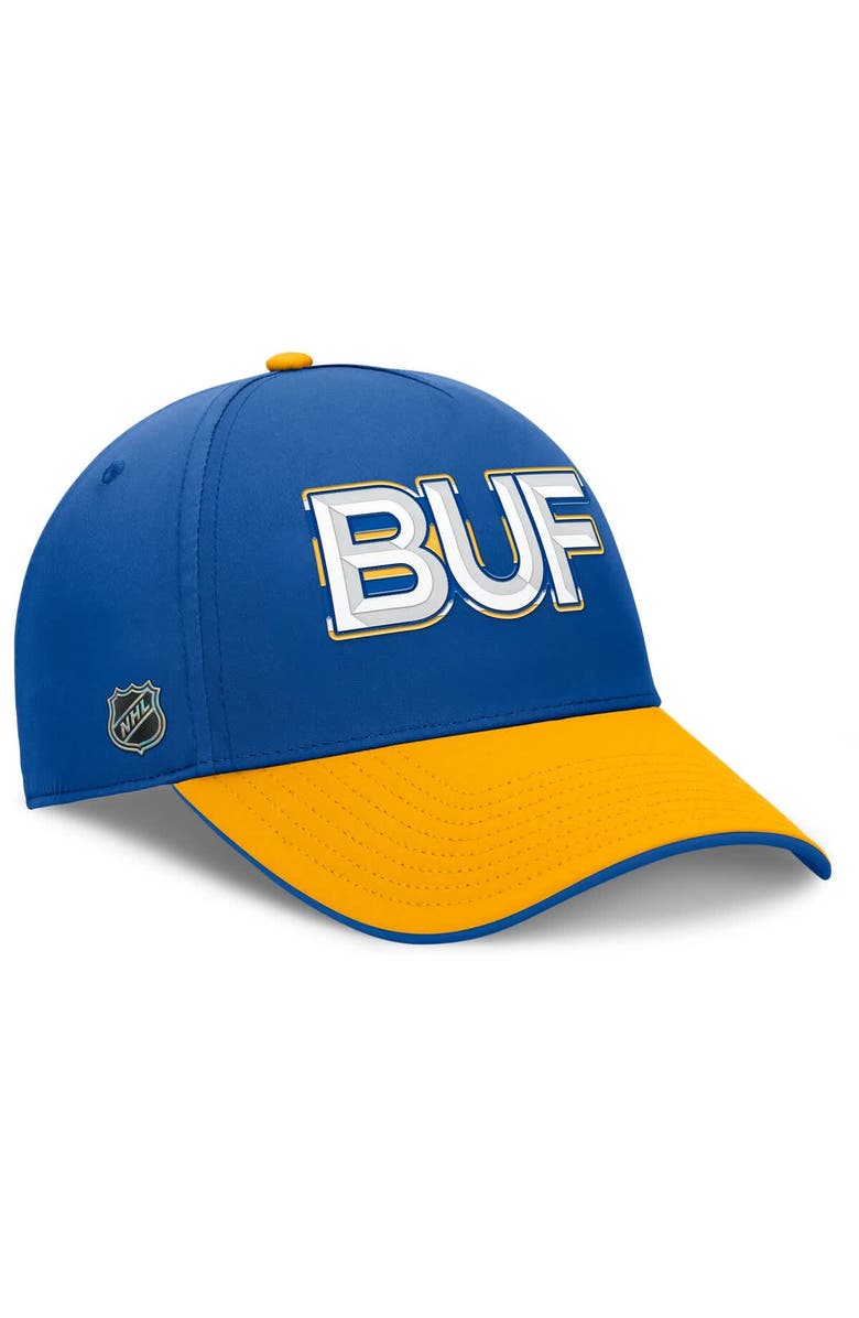 FANATICS Men's Fanatics Royal/Gold Buffalo Sabres Authentic Pro Rink Team Code Flex Hat, Alternate, color, Royal
