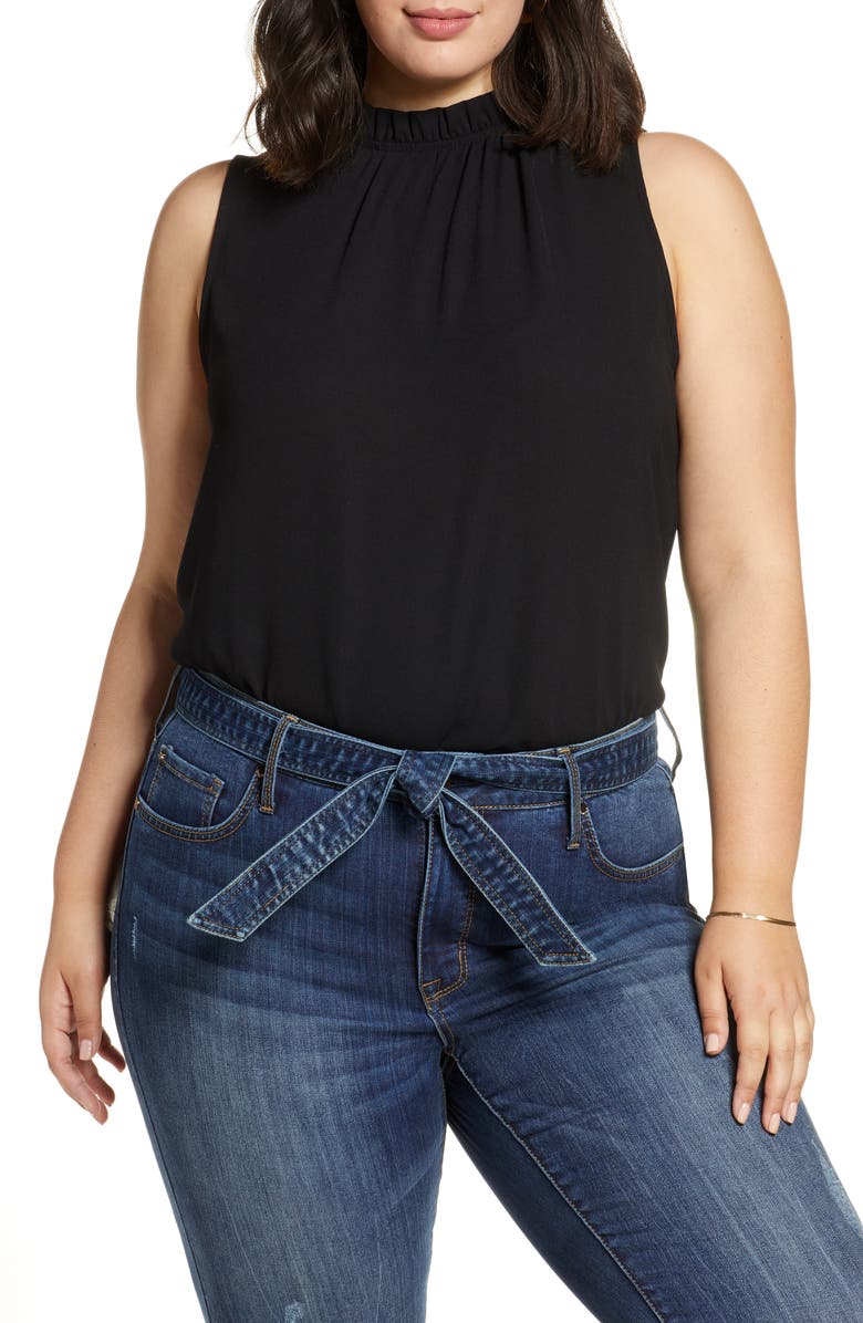 Halogen<sup>®</sup> Ruffle Neck Sleeveless Blouse, Main, color,