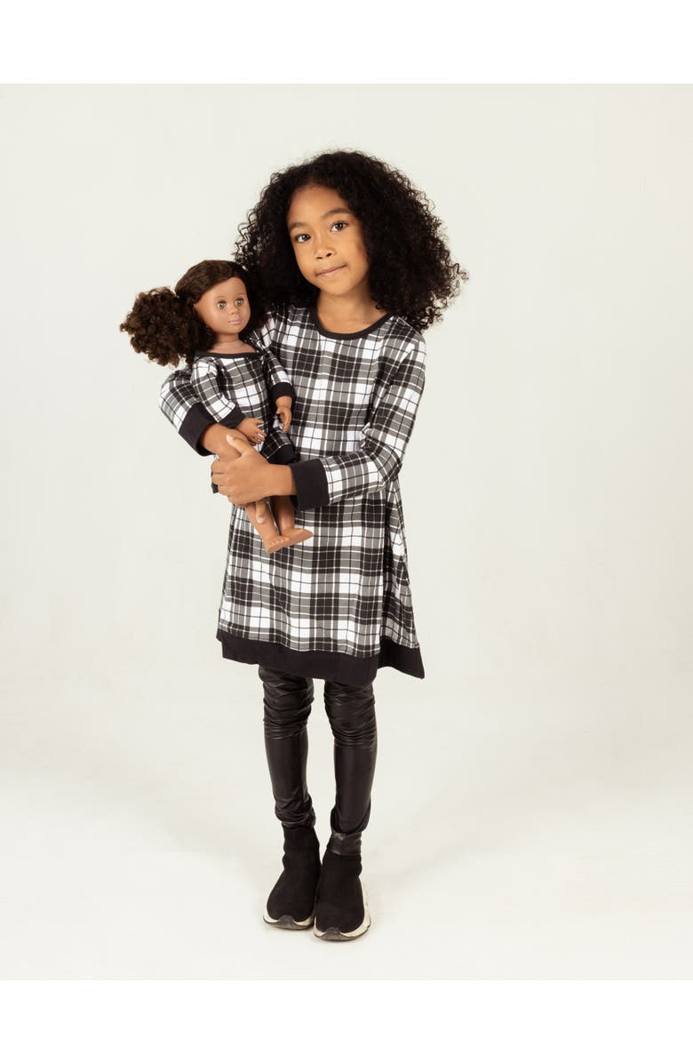 Leveret Girls Cotton Dress with Matching Doll Dress, Printed Design, Main, color, White