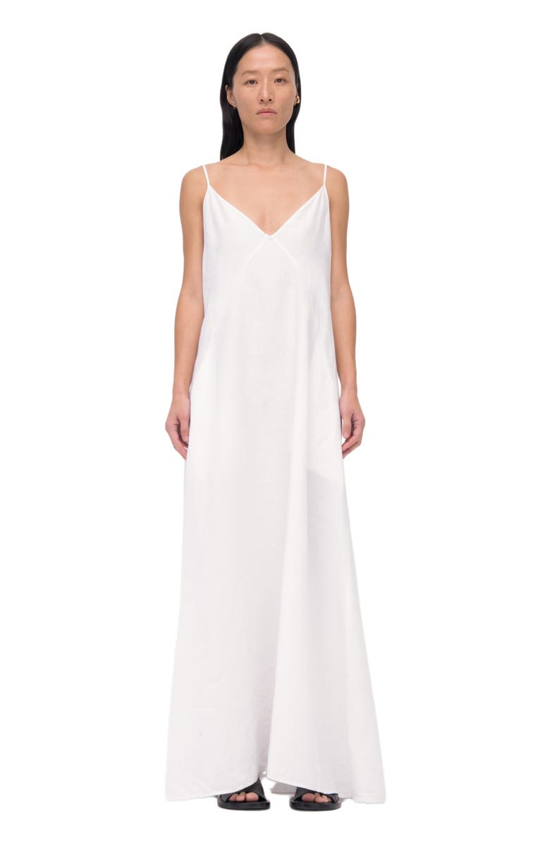 Another Tomorrow SEAMED SLIP DRESS, Alternate, color, White