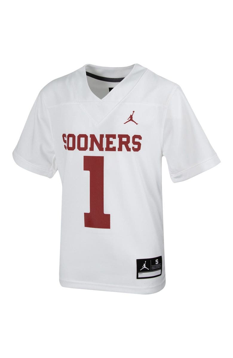 Jordan Brand Youth Jordan Brand #1 White Oklahoma Sooners Untouchable Football Jersey, Alternate, color, 