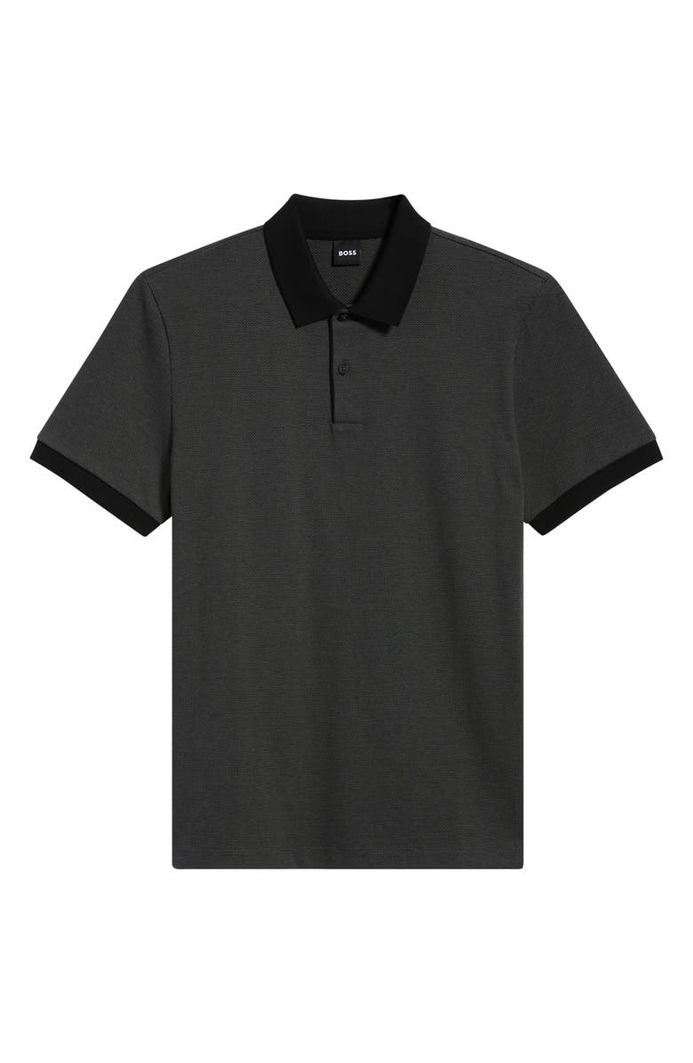 BOSS Parlay Cotton Piqué Polo, Main, color, Black