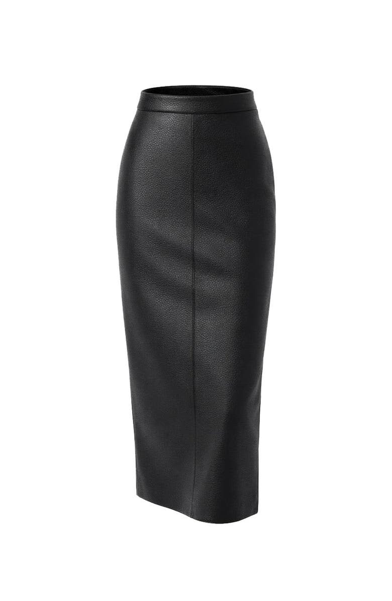 Exquise Alok Leather Skirt, Alternate, color, Black