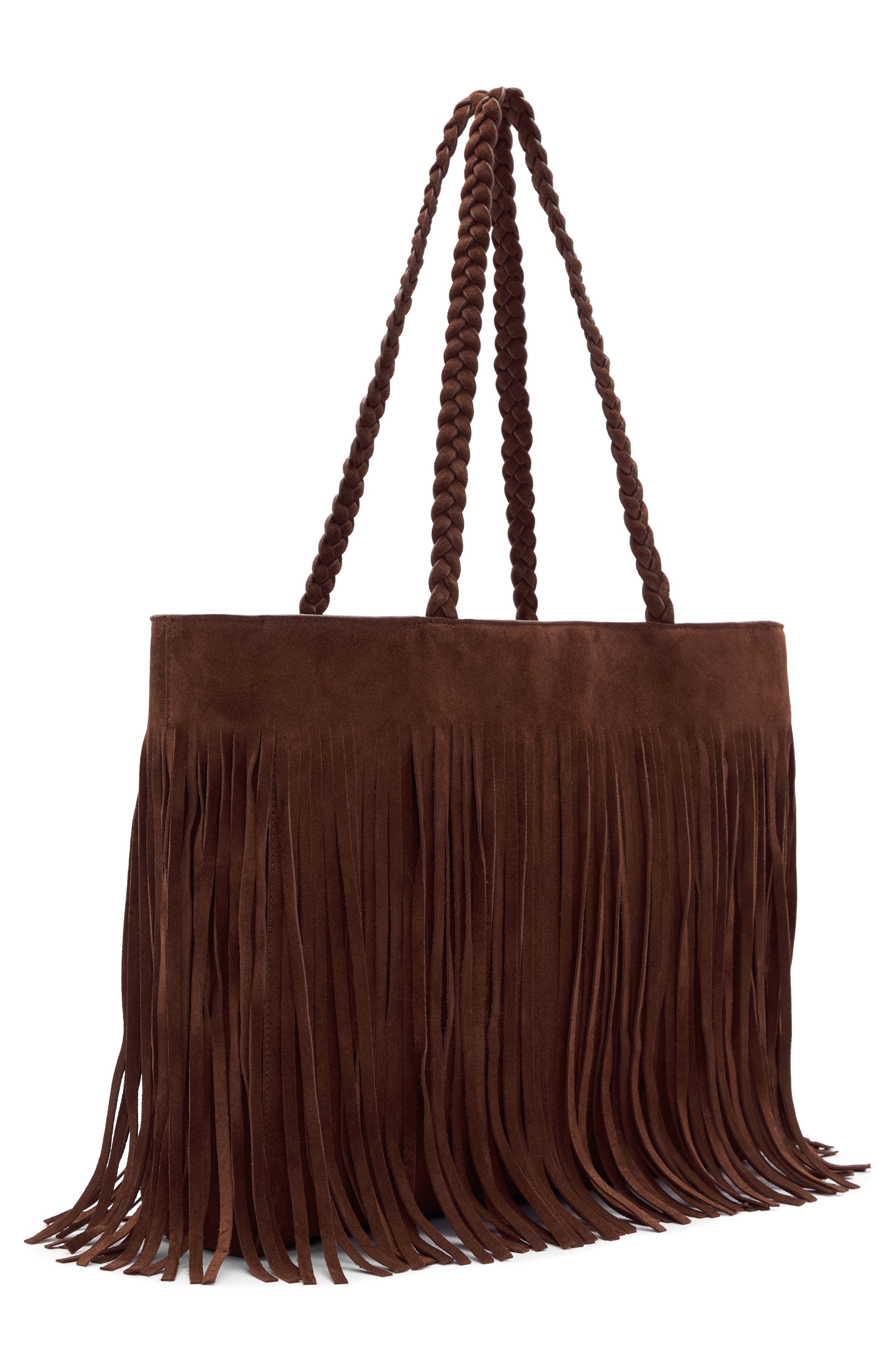 Reformation Luna Suede Tote Bag, Alternate, color, Espresso Suede