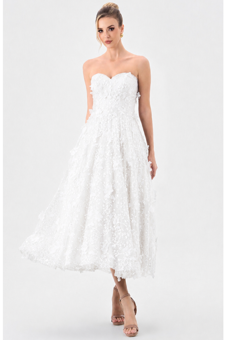 Adela Sweetheart Petal Midi, Alternate, color, WHITE